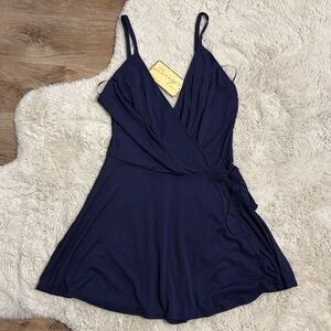 Vintage Havana Navy Blue Ballet Dress Strappy Romper